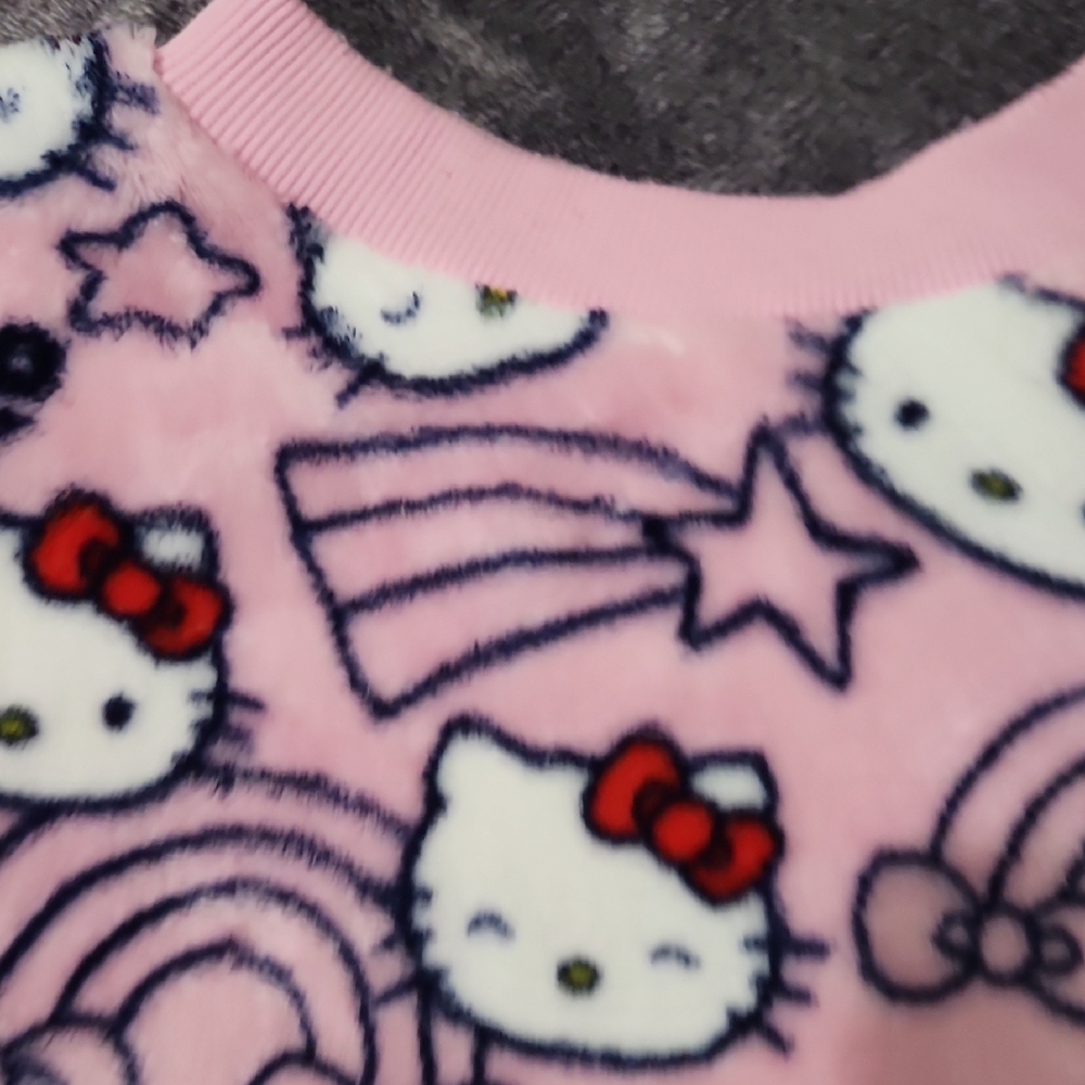 Hello Kitty Pink Fleece Sweatshirt with Red Bow Accents - Picture 4 of 4